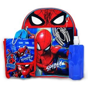 Spiderman 5 Pcs Backpack Set - 16" Kindergarten Elementary Kids